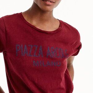 J. Crew Piazza Arcole Milano Maroon & Navy T-shirt XS